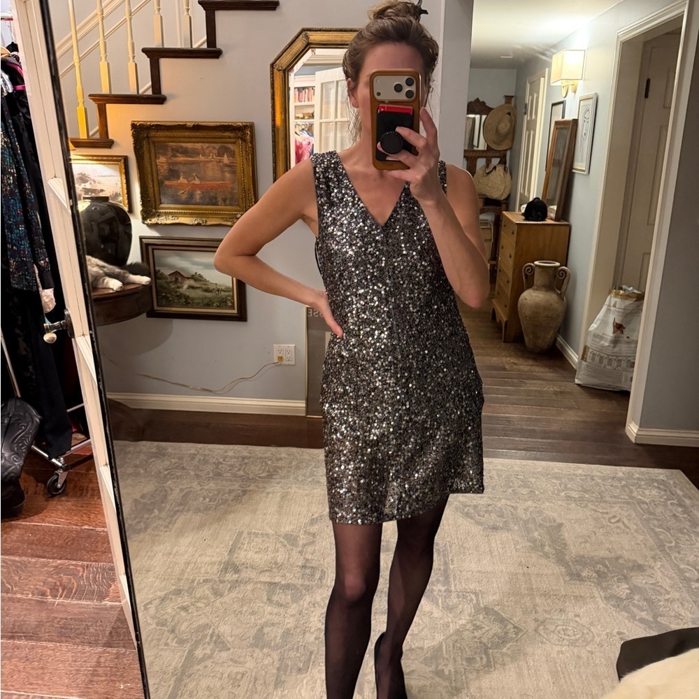 Romeo & Juliet Couture Silver Sequin Mini Dress
